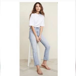 Boyish by Her Pinstriped Darcy High Rised Cropped Jeans